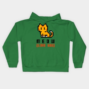 Meow (Love You) 8-Bit Gamer Kids Hoodie